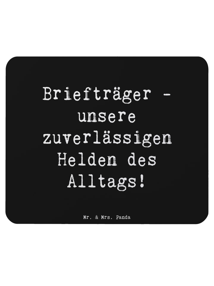 Mousepad Spruch Briefträger Helden mit Spruch in Schwarz
