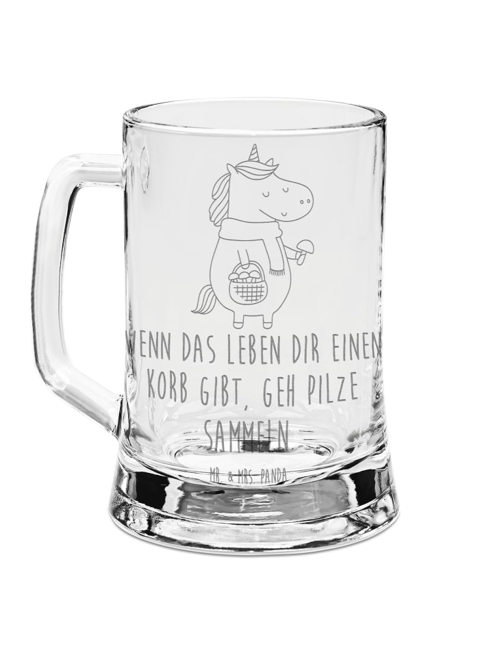 Krug Einhorn Pilz mit Spruch in Transparent