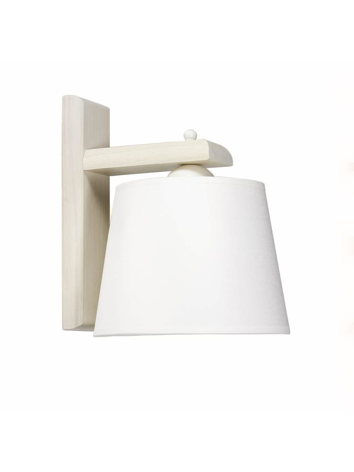 Wandlampe (B)20 x (H)24.5 cm in Holz Ecru