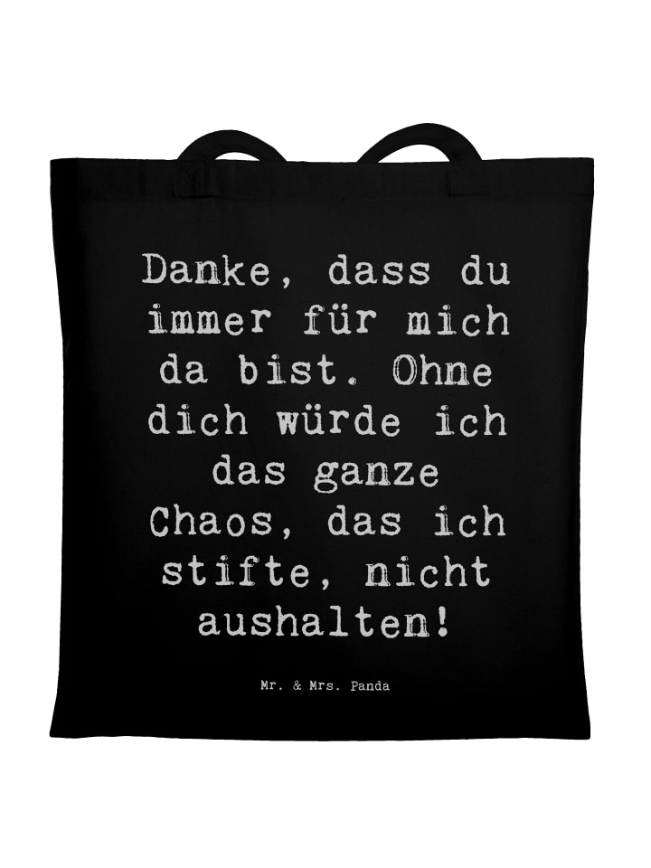 Beutel Spruch Dankbarkeit für Freundschaft mit ... in Schwarz
