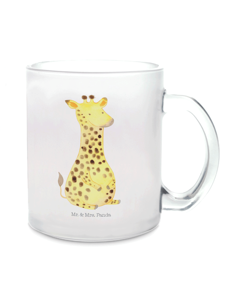 Glühweintasse Giraffe Zufrieden ohne Spruch in Transparent