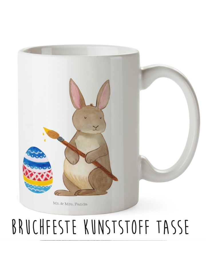 Kindertasse Hase Eier Malen ohne Spruch in Weiß