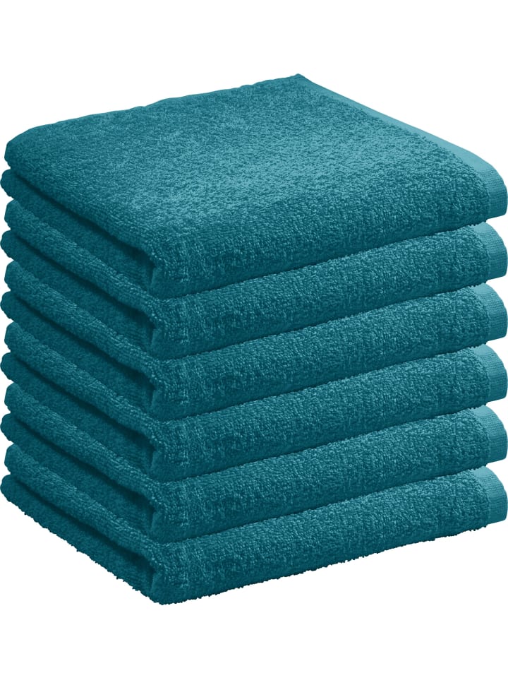 Frottier, Leichtfrottier Handtuch 6er-Pack Oceanside in petrol