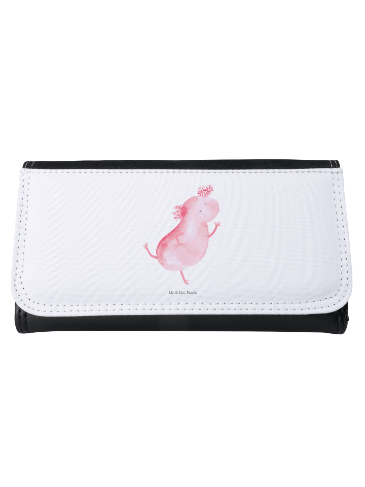 Damen Brieftasche Axolotl Tanzen ohne Spruch in Weiß