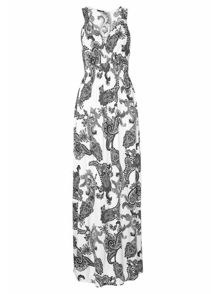 Maxikleid in schwarz-weiß-bedruckt
