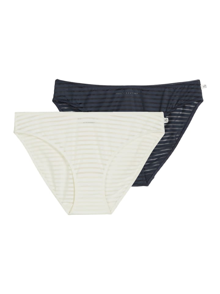 Slip Second Skin Jacquard in Creme / dunkelblau