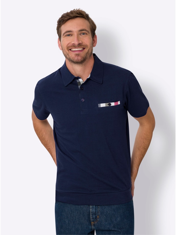Kurzarm-Poloshirt in marine