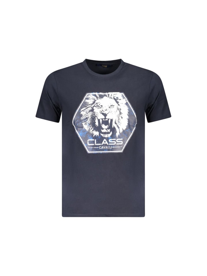 Blau Baumwolle Herren T-Shirt