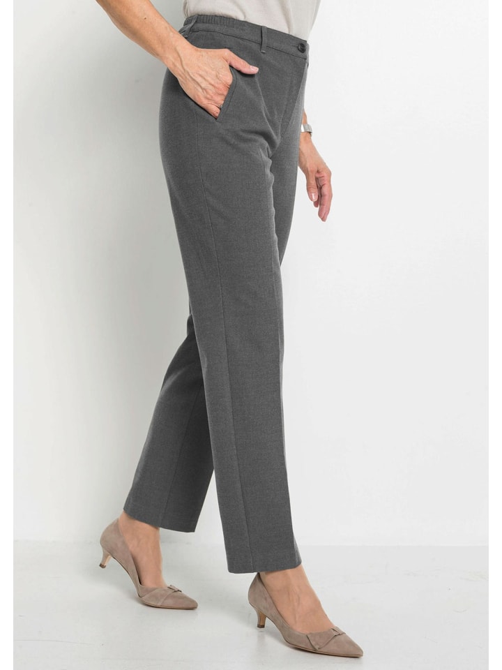Bügelfaltenhose mit Melange-Effekt in grau
