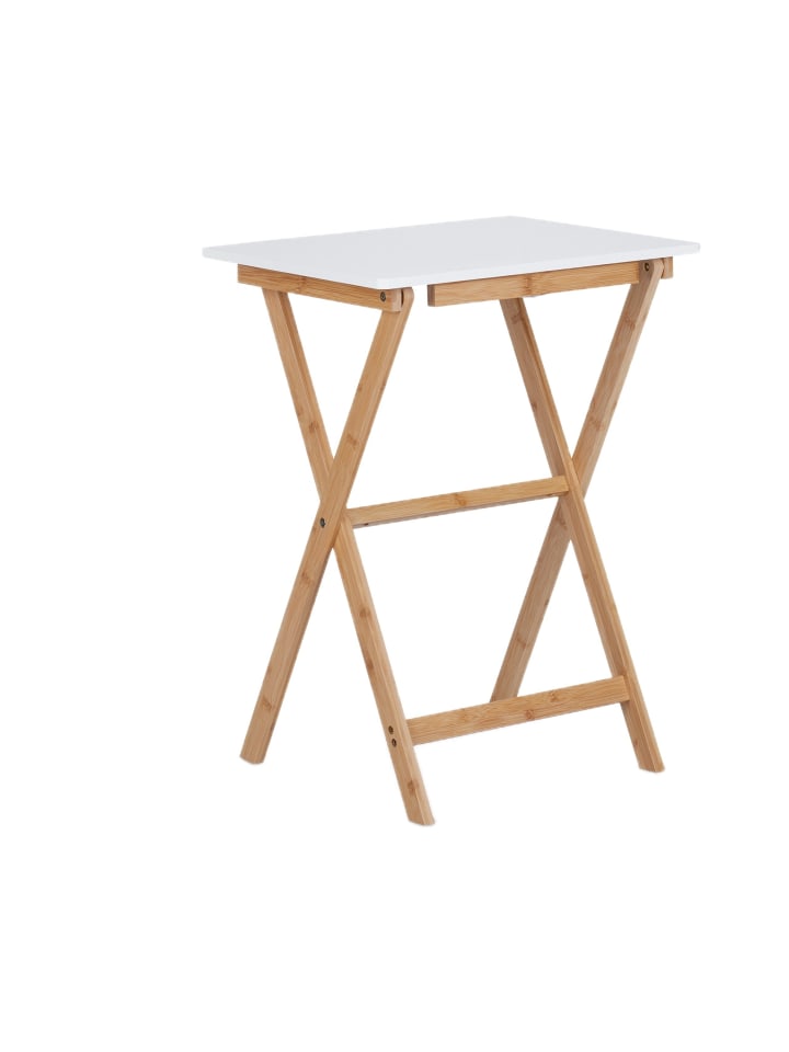 Klapptisch in Weiß/ Natur - (B)47,5 x (H)63 x (T)37 cm