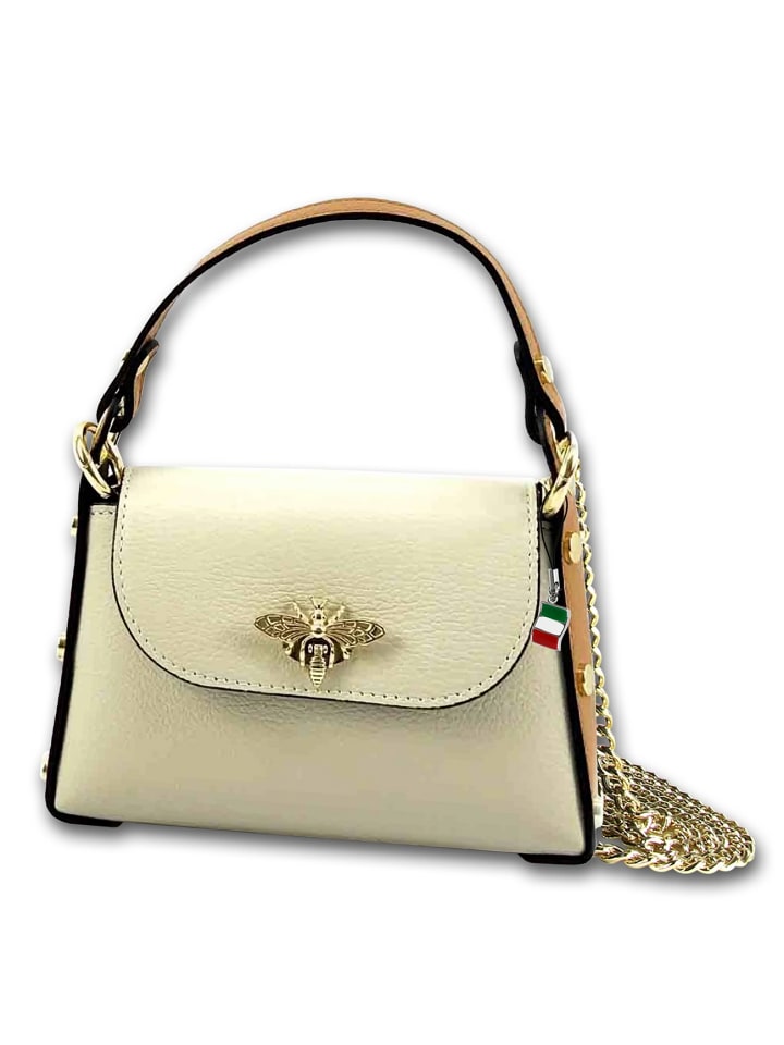 Leder Umhängetasche Florence Tasche beige, tan ca. 19cm