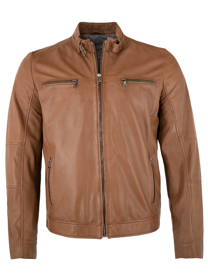 Lederjacke Lammnappa in Whisky