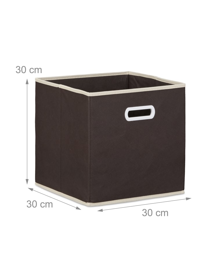 relaxdays 6x Faltbox in Braun - (B)30 x (H)30 x (T)30 cm günstig kaufen