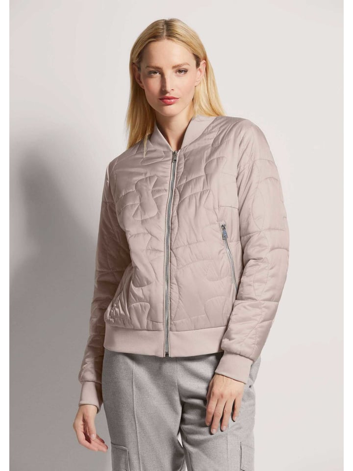 Sportive Blousonjacke mit Stehkragen in cappuccino