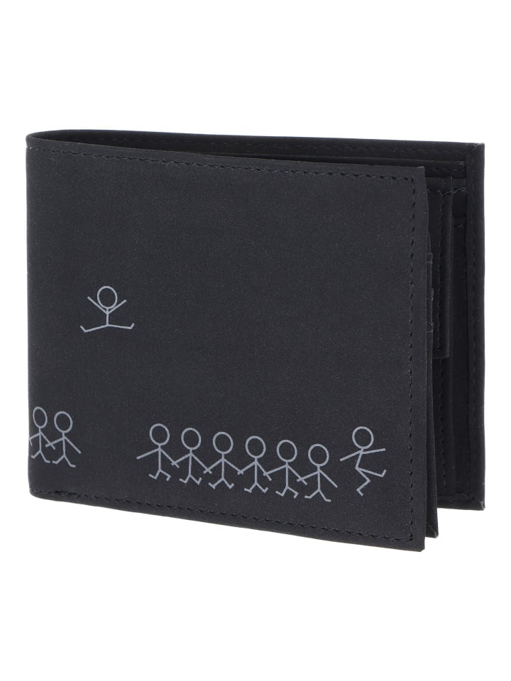 New Cryptan Geldbörse RFID Schutz 12 cm schwarz-jumping jack 2.0grey