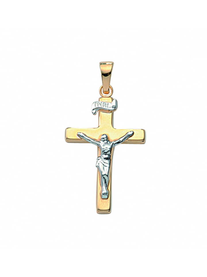 Damen & Herren 333 Gold Kreuz Anhänger Korpus in gold