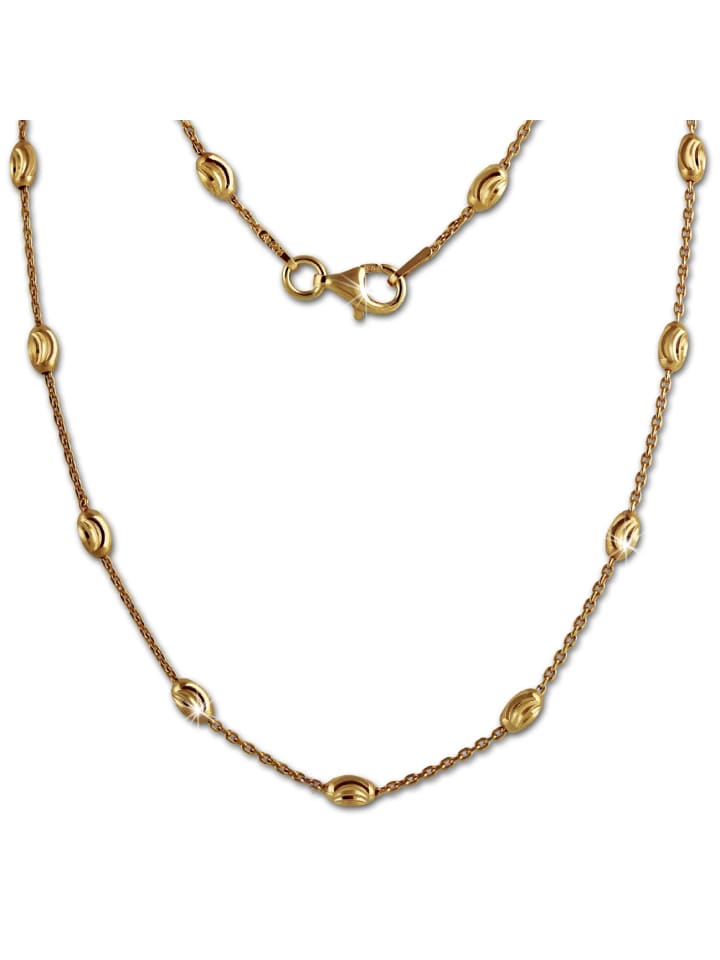 Halskette Silber 925 Sterling Silber, vergoldet (Gelbgold 333) ca. 45cm