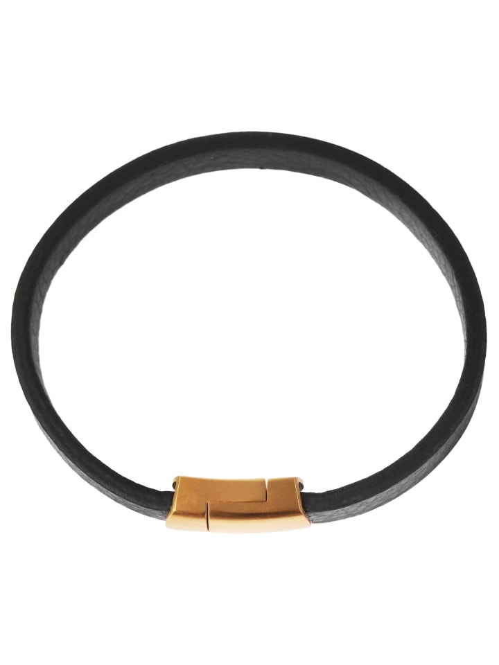 Unisex Armband aus Leder 20,5 cm in gold