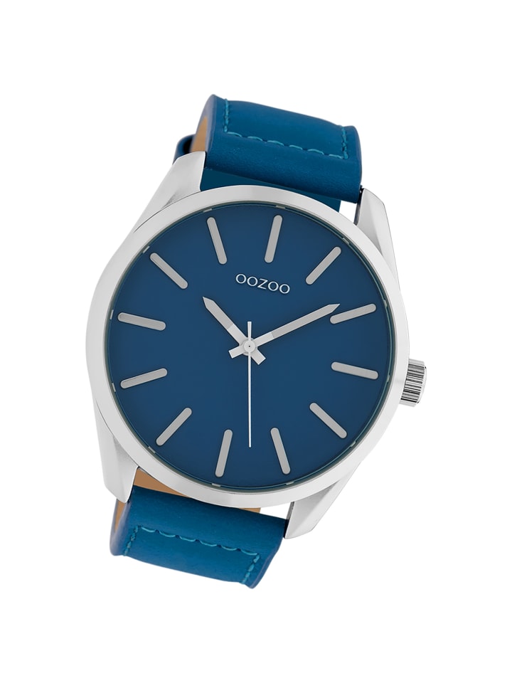 Analog-Armbanduhr Oozoo Timepieces blau extra groß (ca. 48mm)