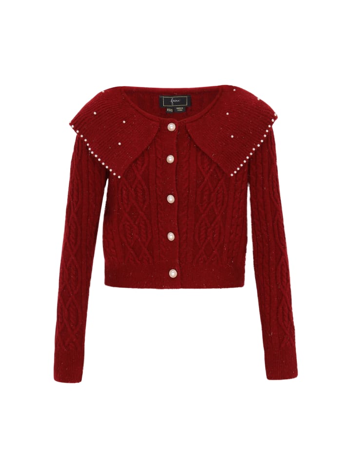 Women Cardigan in burgundy