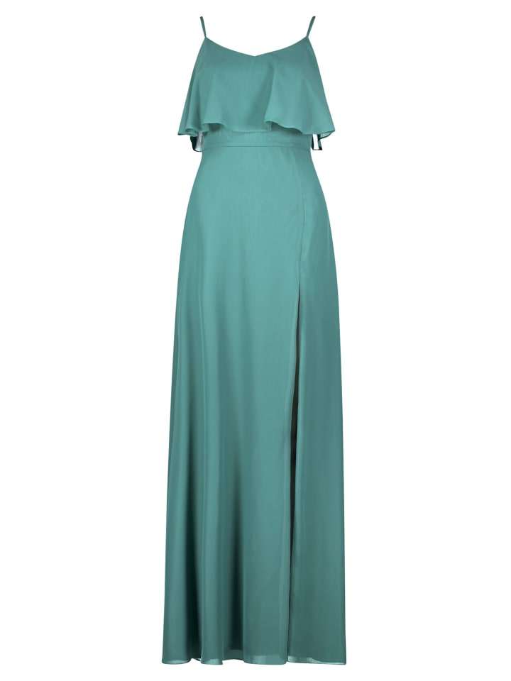Abendkleid mit Volant in Bright Eucalyptus