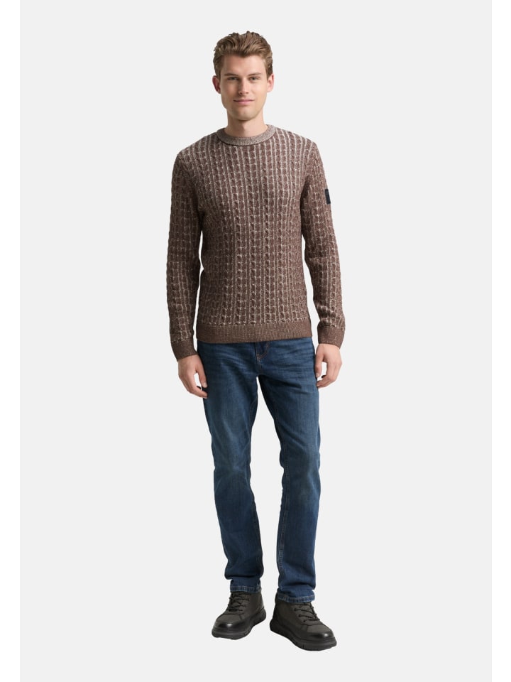 Pullover in braun meliert