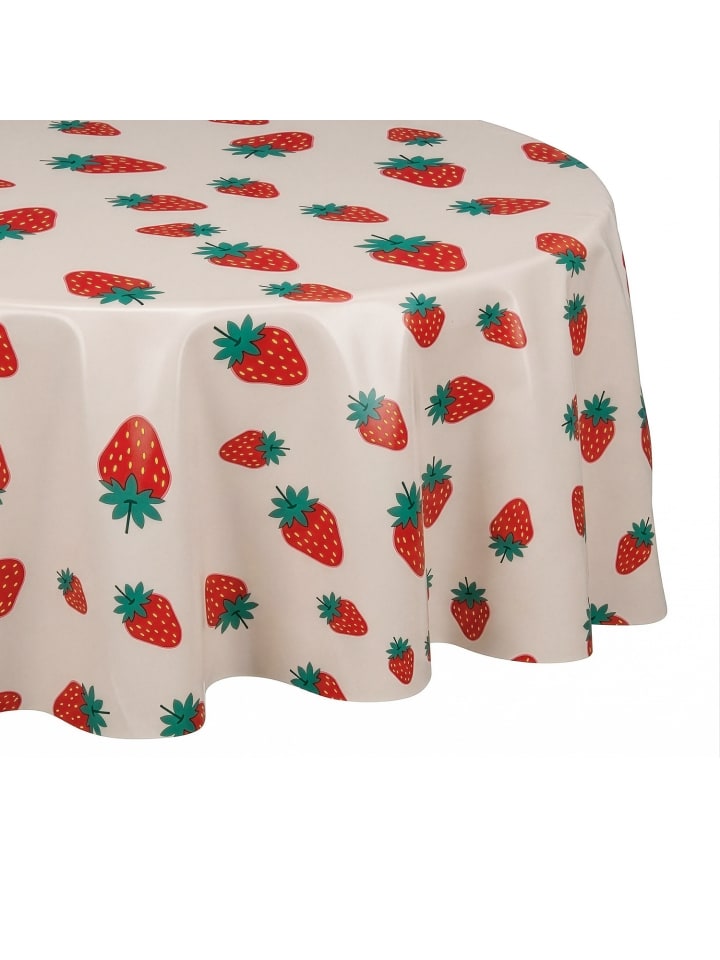 Butlers Wachstischdecke WATERPROOF Strawberry in Pink / Rot