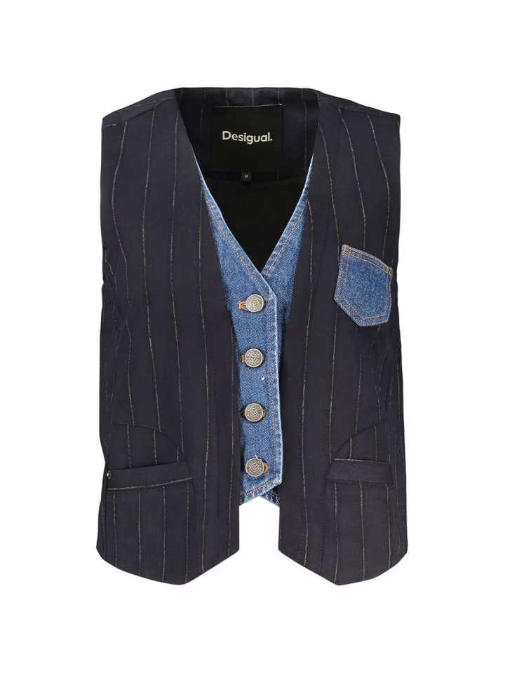 Blau Polyester Damen Weste