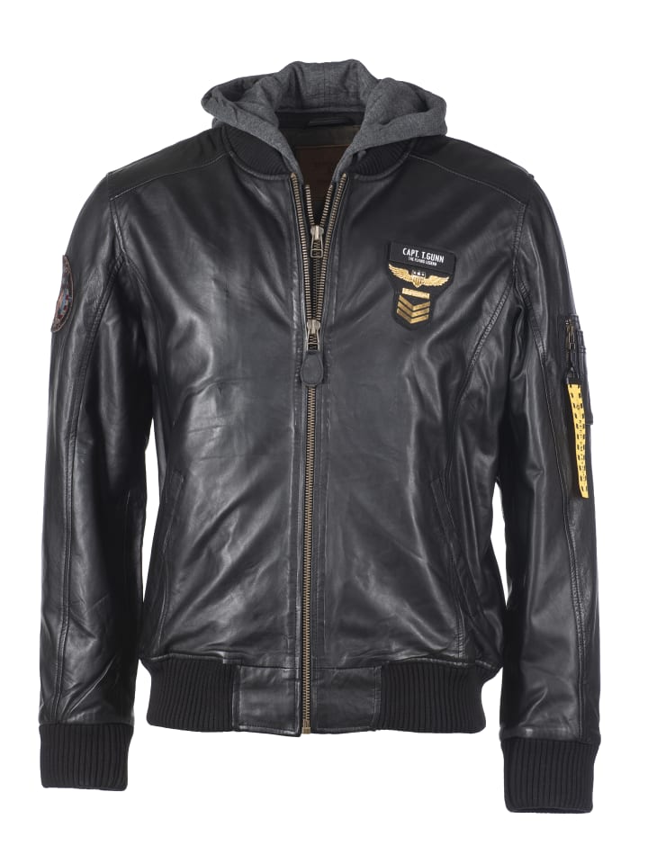 Lederjacke TGJ1004 in schwarz