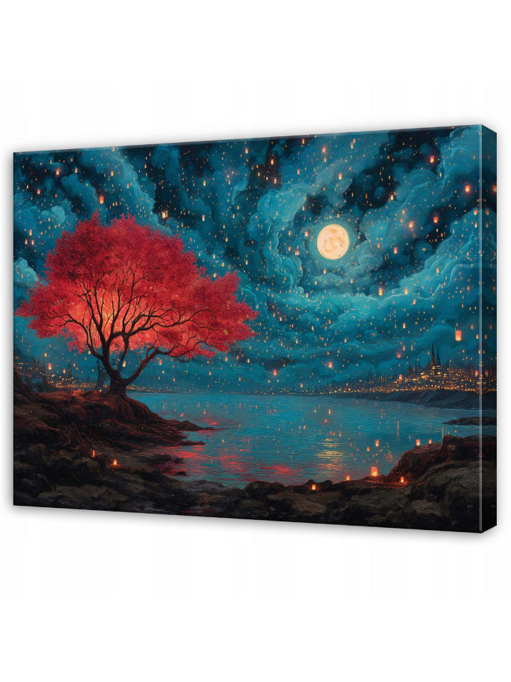 Leinwandbild Landschaft in Blau