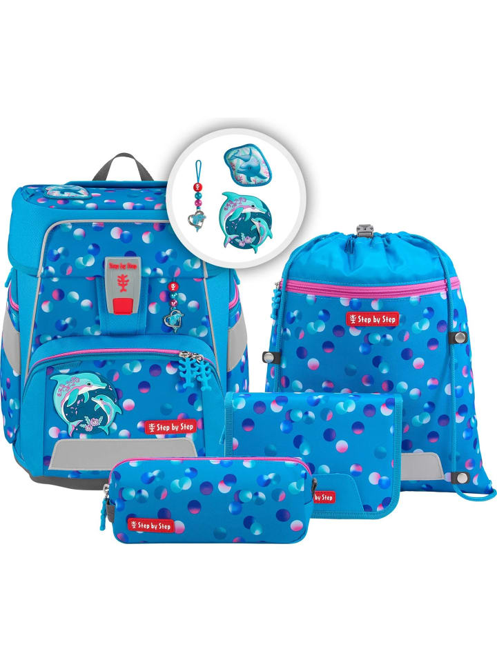 SPACE Schulranzen-Set Dolphin Finja 5-tlg. in blau