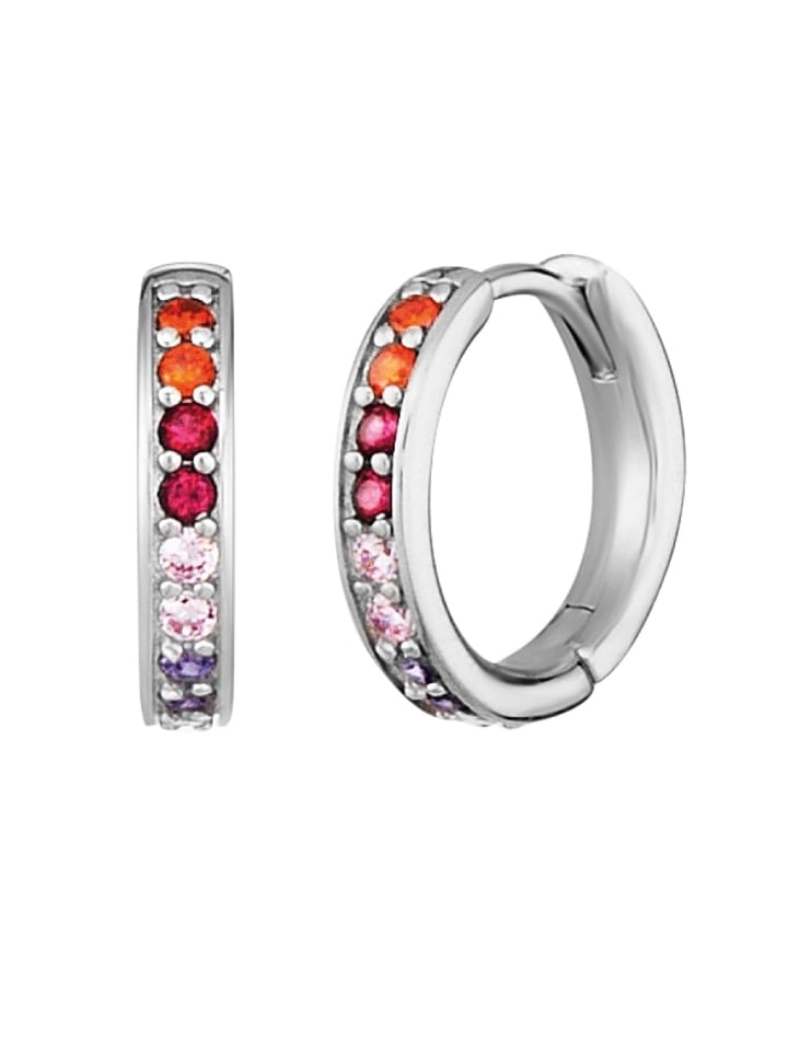 925 Sterling Silber rhodiniert Zirkonia Creolen