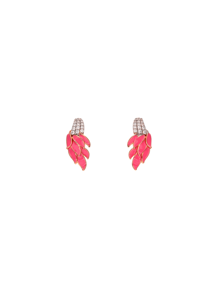 Women Stud Earrings in Rose Coral