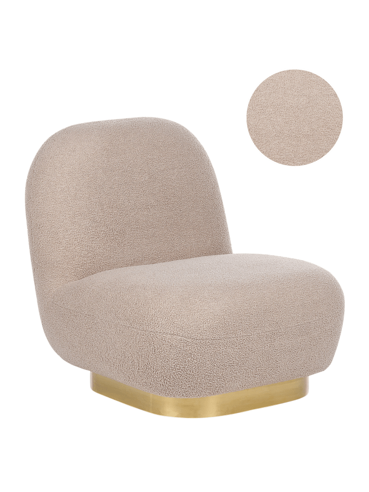 Sessel LOVIISA in Beige/Gold - (W) 62 x (H) 76 x (L) 70 cm