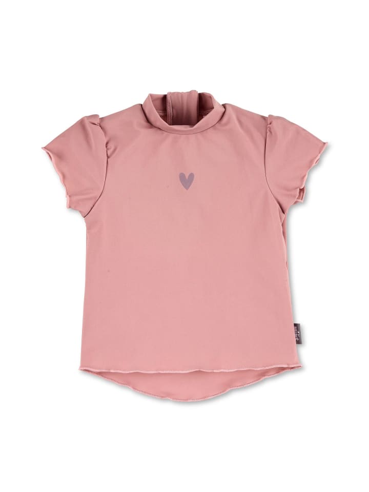 Badeshirt kurzarm Herz in zartrosa