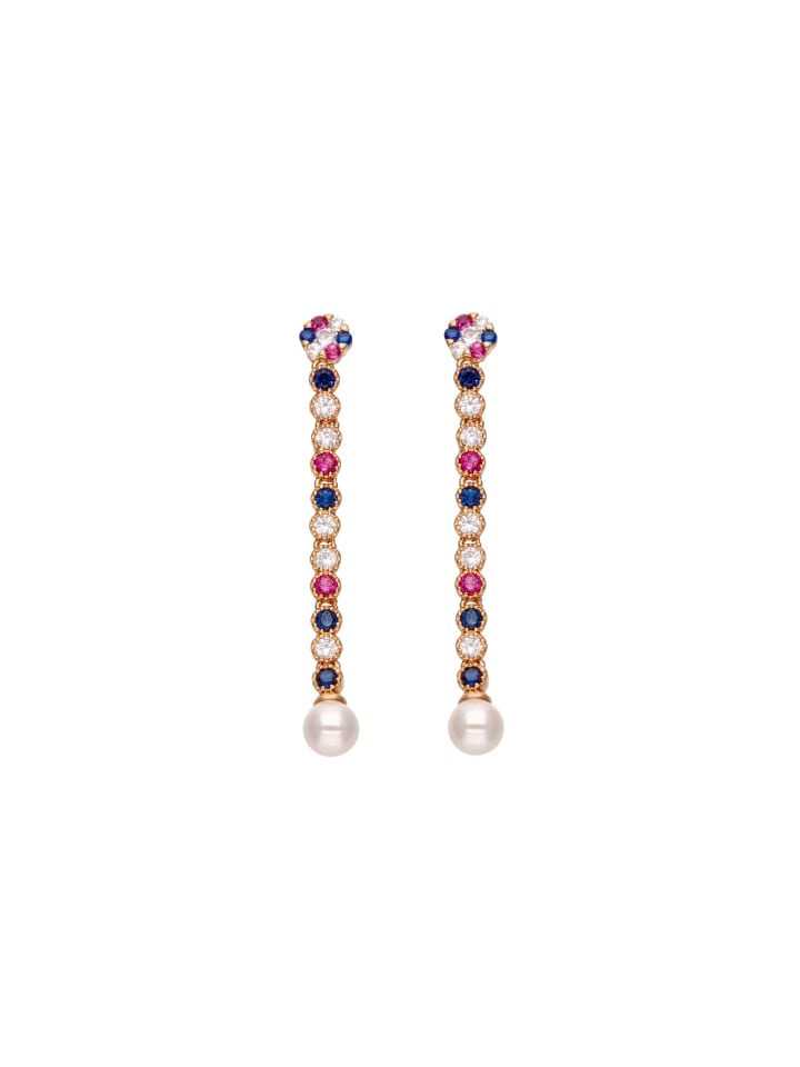 Women Earrings in Rose Gold Multicolor