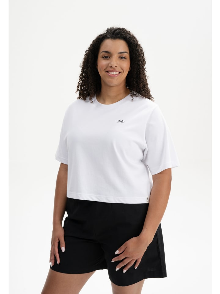 Cropped T-Shirt schwer JOSHNA Stickerei