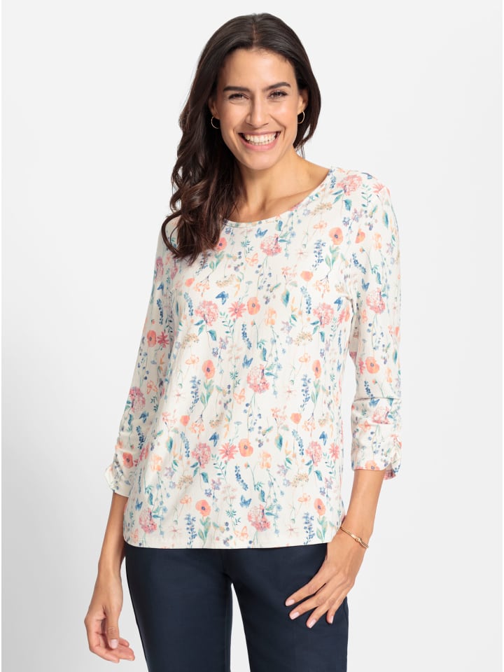 Print-Shirt in ecru-flamingo-bedruckt