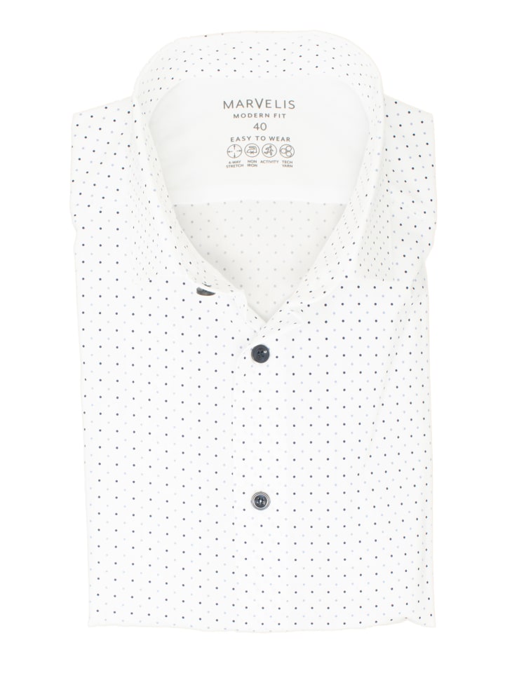 Modern Fit Easy To Wear Hemd in Weiß