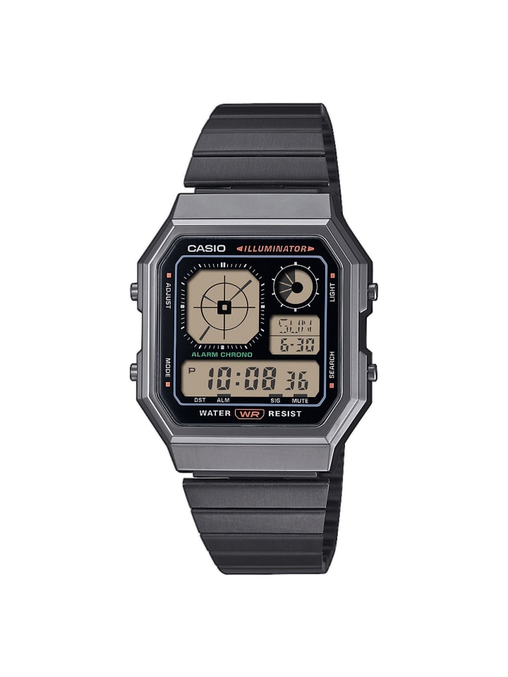 Unisexarmbanduhr grau Edelstahl 33.9 mm