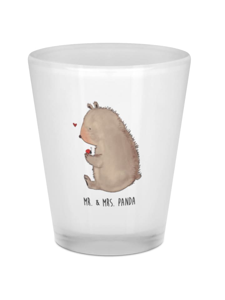Schnapsglas Bär Marienkäfer ohne Spruch in Transparent