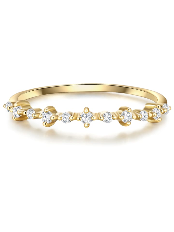 Ring aus Sterling Silber mit Zirkonia in gelbgold