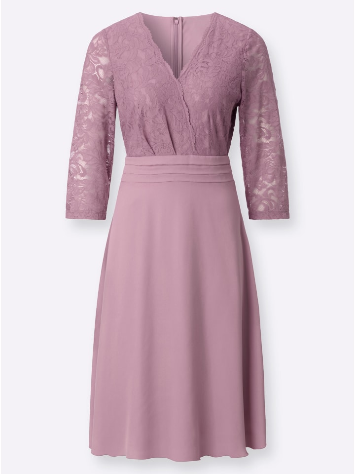Spitzen-Kleid in mauve