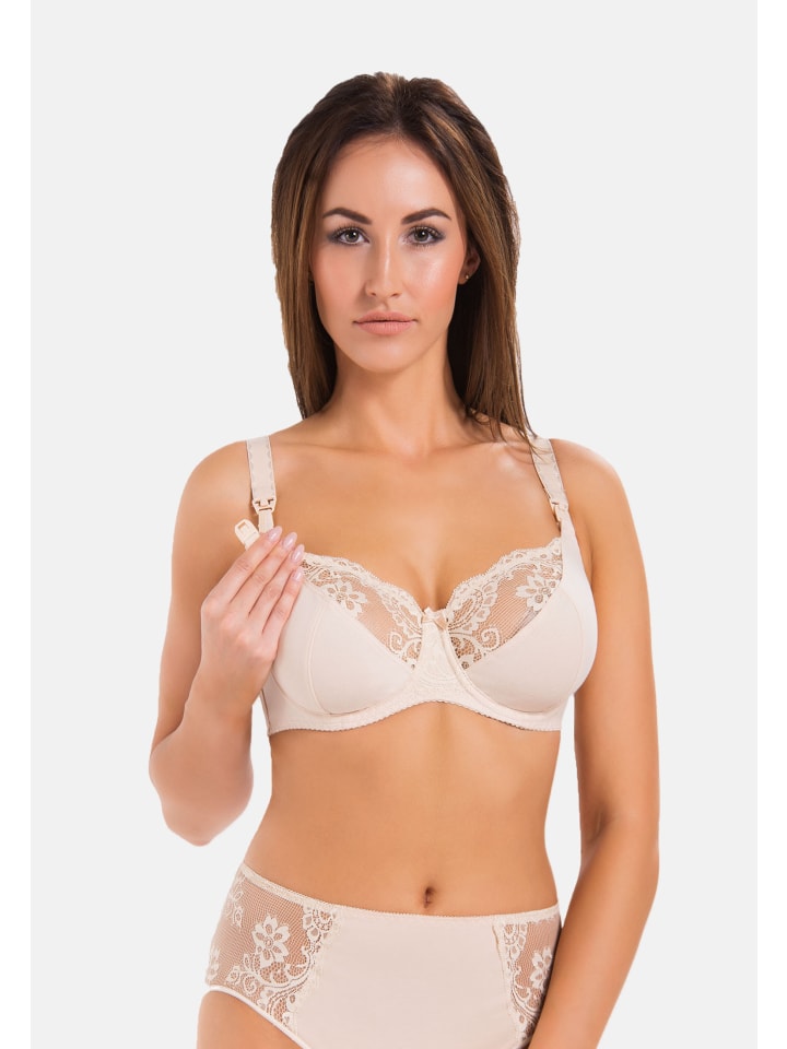 Ungepolsterter Still-BH mit Bügeln und Spitze Anastasia Mama in beige