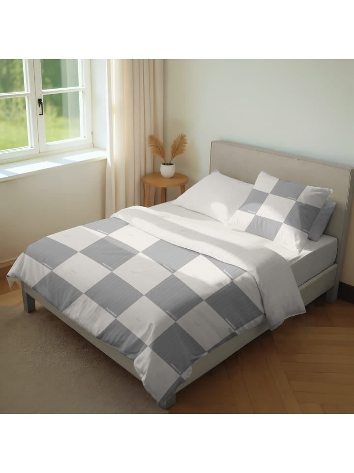 Sansibar Bettwäsche Chessboard, 155 x 220 cm, Taupe