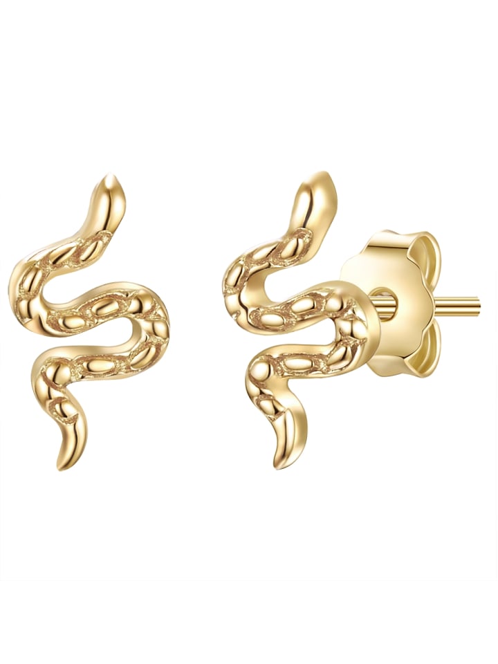 Ohrstecker Schlange aus Sterling Silber in gelbgold