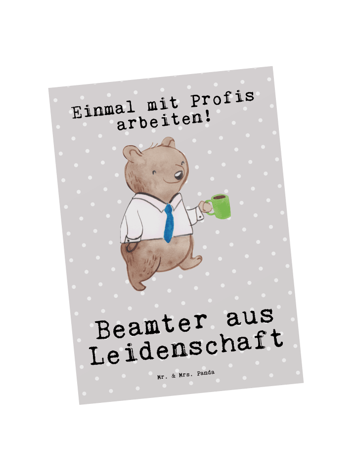 Ansichtskarte Beamter Leidenschaft mit Spruch in Grau Pastell
