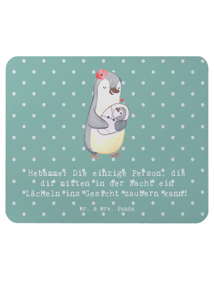 Mouse Pad Hebamme Lächeln mit Spruch in Meeresbrise