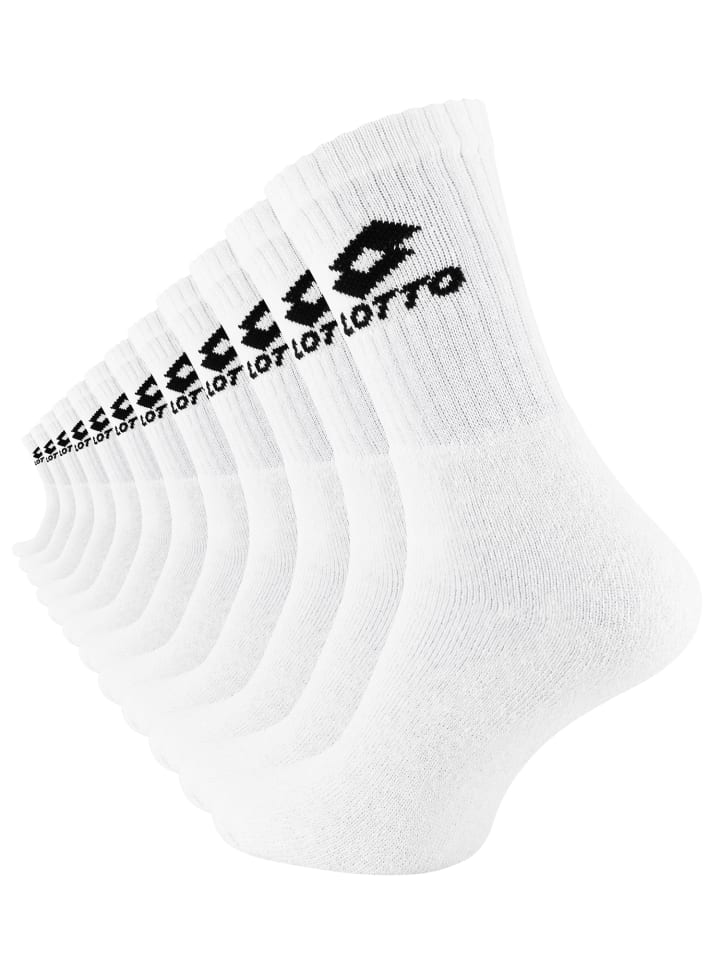 Sportsocken 12 Paar LOTTO Socken Tennissocken in weiss