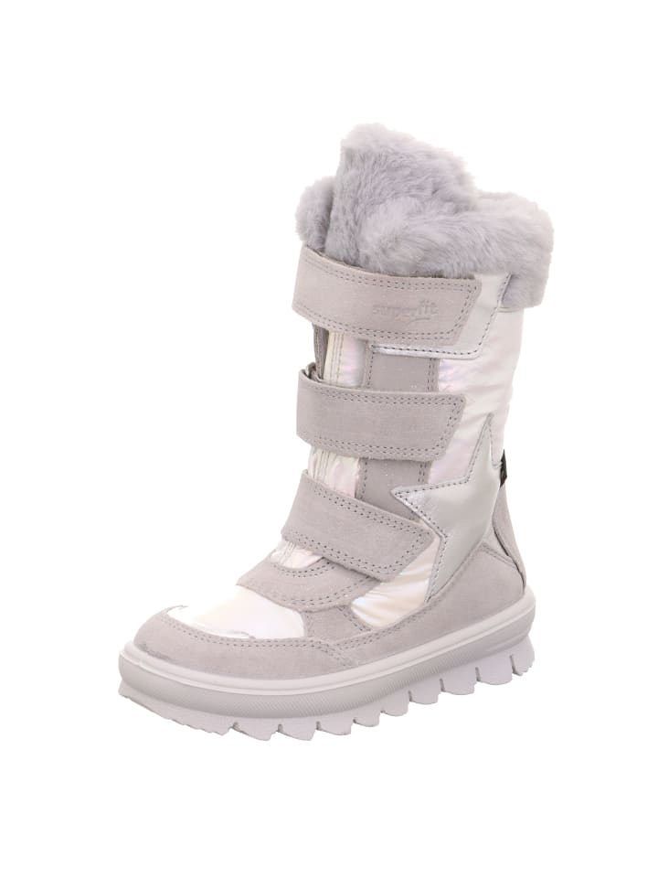 Winterstiefel FLAVIA in Hellgrau/Weiß